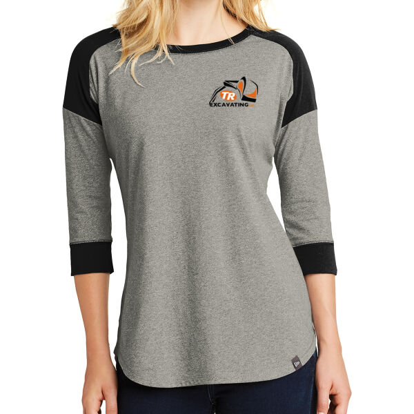 TR Excavating - New Era® Ladies Heritage Blend 3/4-Sleeve Raglan - Printed Logo Thumbnail