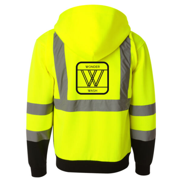 Hi-VIS Hooded Full-Zip Sweatshirt - Embroidered & Sublimated Logos Thumbnail